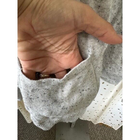 Croft & Barrow Long Sleeve Gray Confetti Speckled Front Pockets Open Cardigan M - Picture 4 of 8
